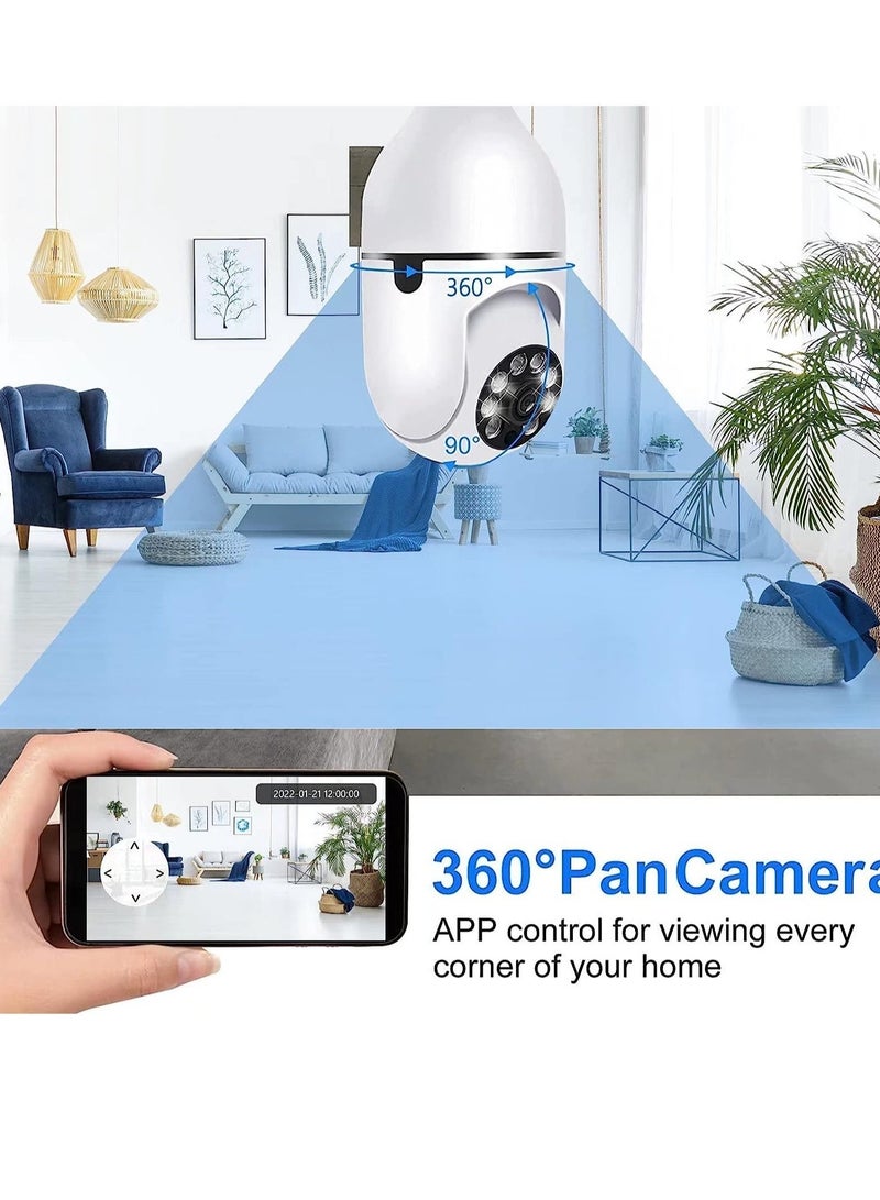 ELTRAZONE 360 Degree Security Cameras Wireless Outdoor, 2.4GHz & 5G WiFi Light Bulb Camera, 1080p Wireless Cameras for Home Security, Indoor Security Camera System, Motion Detection - Image 2