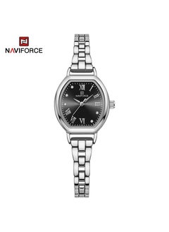 NAVIFORCE Elegant Women's Quartz Watch Classic Tonneau-Shaped Dial with Roman Numerals Stainless Steel Bracelet Sparkling Hour Markers Fashionable Timepiece for Everyday Wear and Special Occasions  - Image 1
