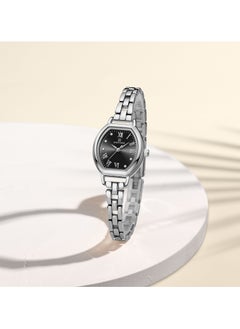 NAVIFORCE Elegant Women's Quartz Watch Classic Tonneau-Shaped Dial with Roman Numerals Stainless Steel Bracelet Sparkling Hour Markers Fashionable Timepiece for Everyday Wear and Special Occasions  - Image 4