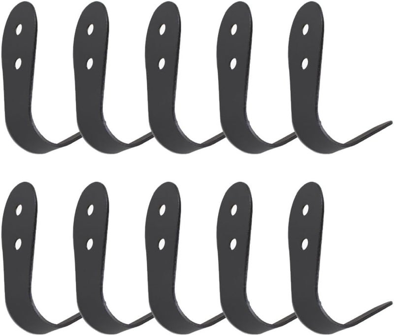 10pcs Wall Hooks Stainless Steel Black Metal Clothes Hooks 2.0mm Wear-Resistant for Home Wall Mounted Storage - Image 1