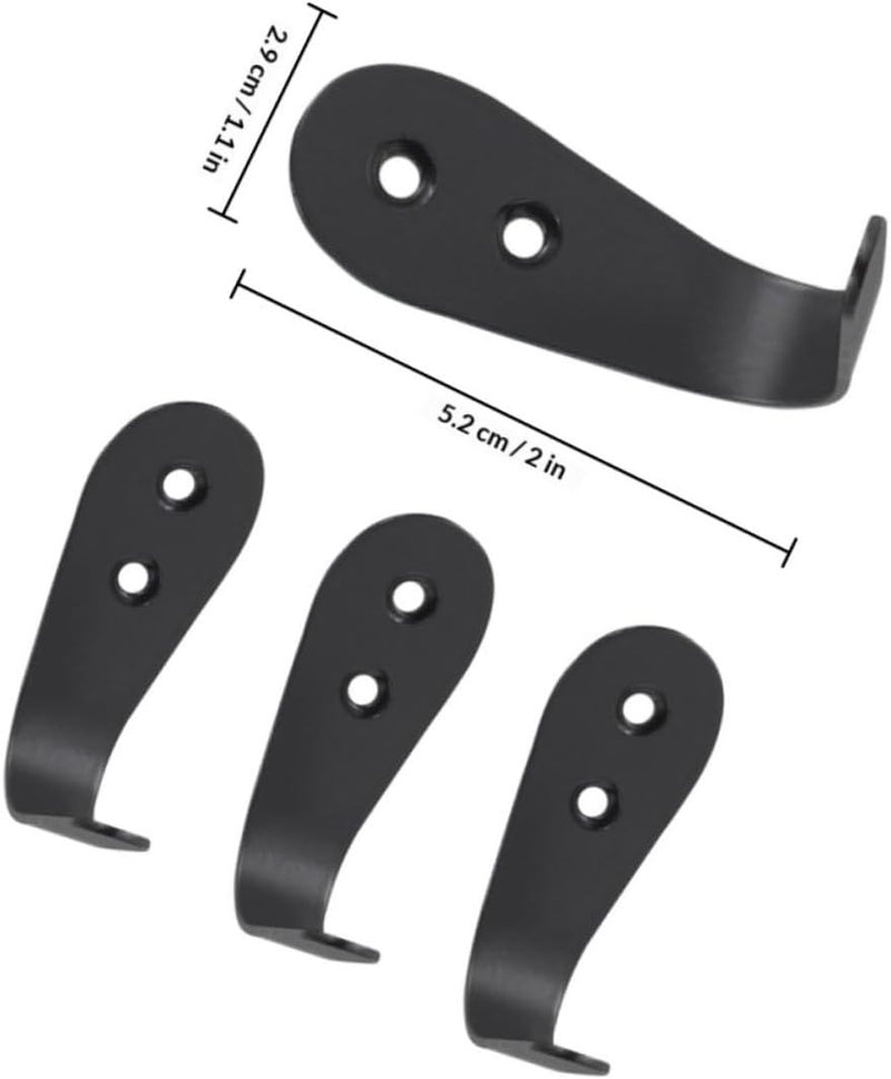 10pcs Wall Hooks Stainless Steel Black Metal Clothes Hooks 2.0mm Wear-Resistant for Home Wall Mounted Storage - Image 2