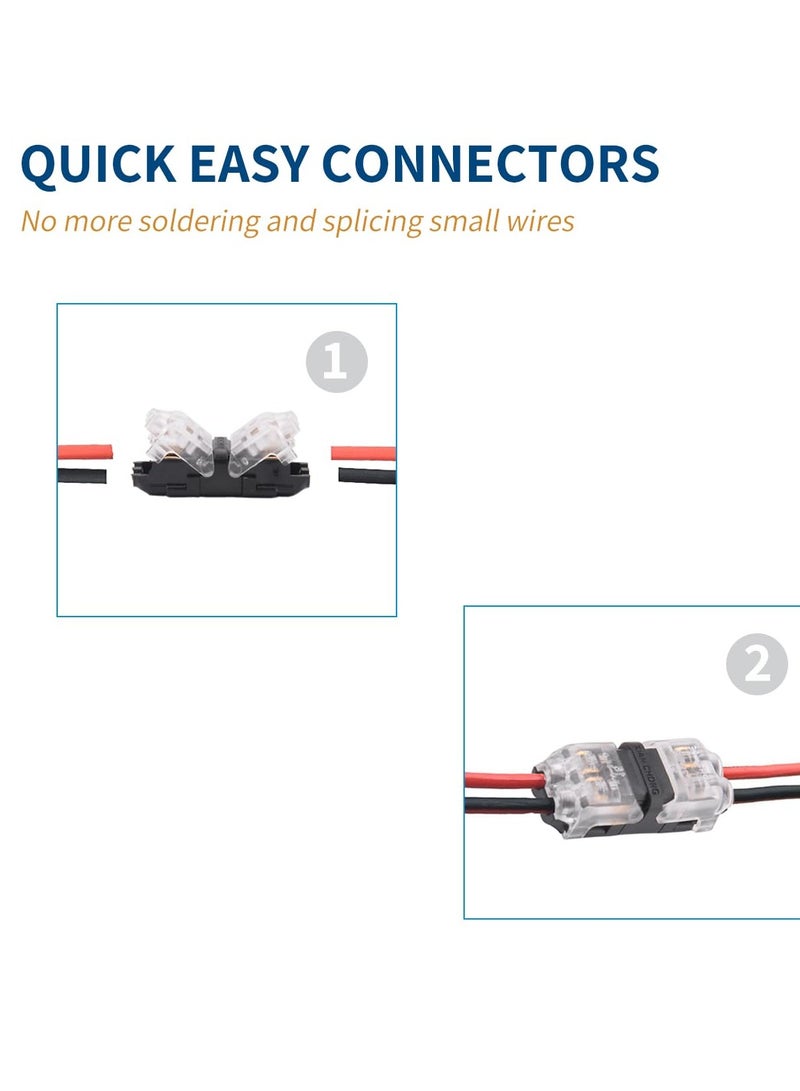 SOLARAE Low Voltage Wire Connectors, Wire Tap 20-24 Gauge Wire Connectors Splicer, I Type 2 Pins - 16 Pack - Image 3