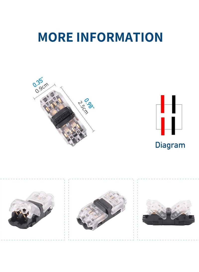 SOLARAE Low Voltage Wire Connectors, Wire Tap 20-24 Gauge Wire Connectors Splicer, I Type 2 Pins - 16 Pack - Image 5