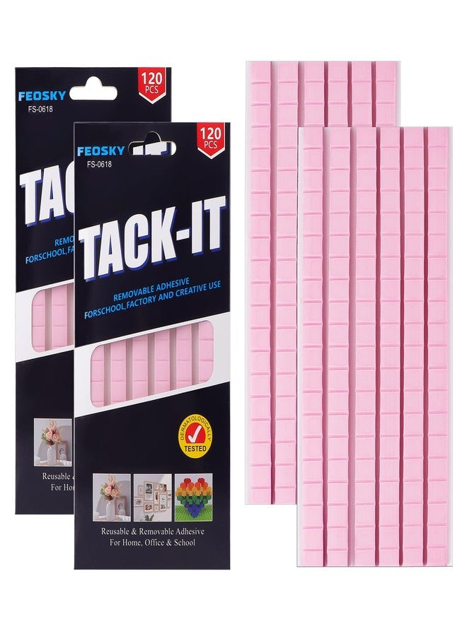 Feosky Adhesive Poster Sticky Tack Putty, Reusable and Removable Adhesive Putty, Mounting Putty for displaying Wall Paintings, Picture, Decoration, Crafts (Pink,Pack of 2) - Image 1