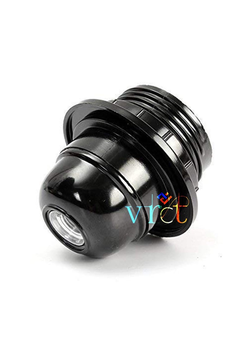 VRCT VRCT E27 Screw Light Bulb Lamp Holder Base Pendant Bulb Socket Black Pack of 2  - Image 2