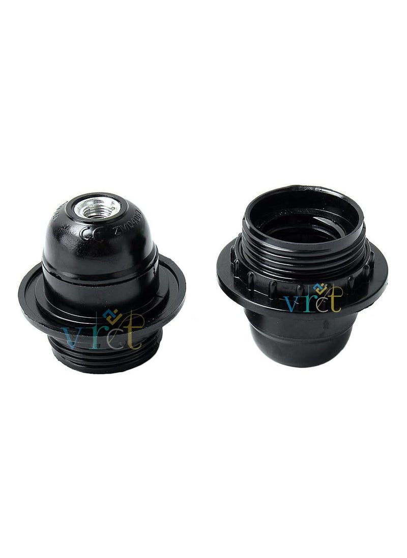 VRCT VRCT E27 Screw Light Bulb Lamp Holder Base Pendant Bulb Socket Black Pack of 2  - Image 4