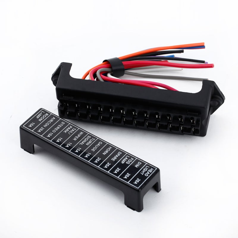 12 Way DC32V Circuit Car Trailer Auto Fuse Box Block Holder ATC ATO 2-input 12-output Wire - Image 4