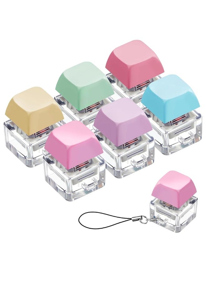 Taiyin - Taiyin 6 Pcs Keyboard Fidget Toy Fidget Clicker Keyboard Fidget Keychain Keyboard Decompression Toys Button Stress Relief Gifts for Adult to Relief Stress Pass The Time (Colorful) - Image 1