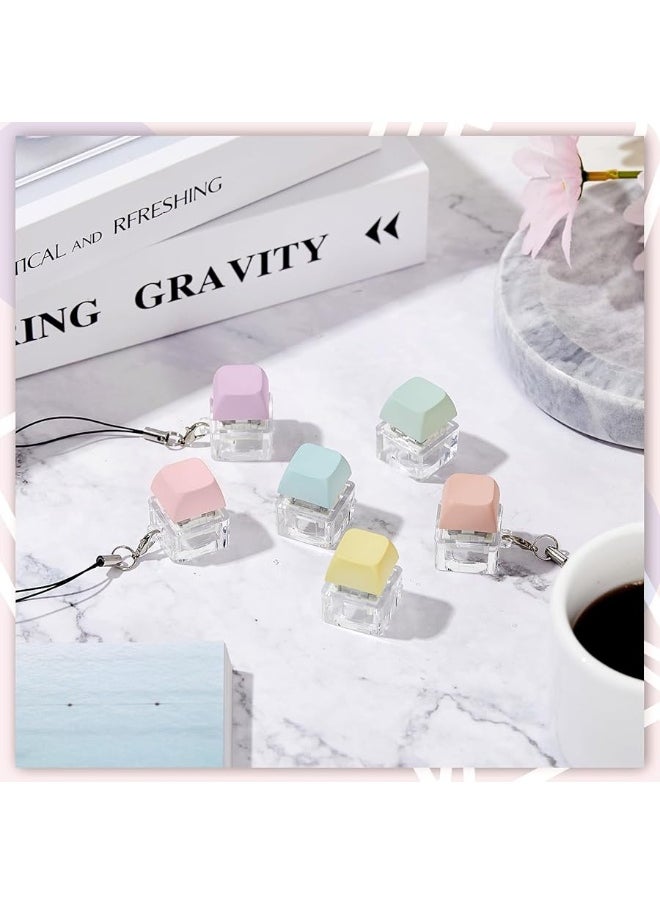 Taiyin - Taiyin 6 Pcs Keyboard Fidget Toy Fidget Clicker Keyboard Fidget Keychain Keyboard Decompression Toys Button Stress Relief Gifts for Adult to Relief Stress Pass The Time (Colorful) - Image 1