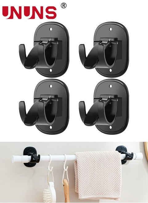 Curtain Rod Bracket,4-Count Universal Plastic Curtain Rod Holders,Can Be Drilled Or Self-Adhesive,Curtain Rod Hooks For Bathroom,Bedroom,Livingroom,Kitchen