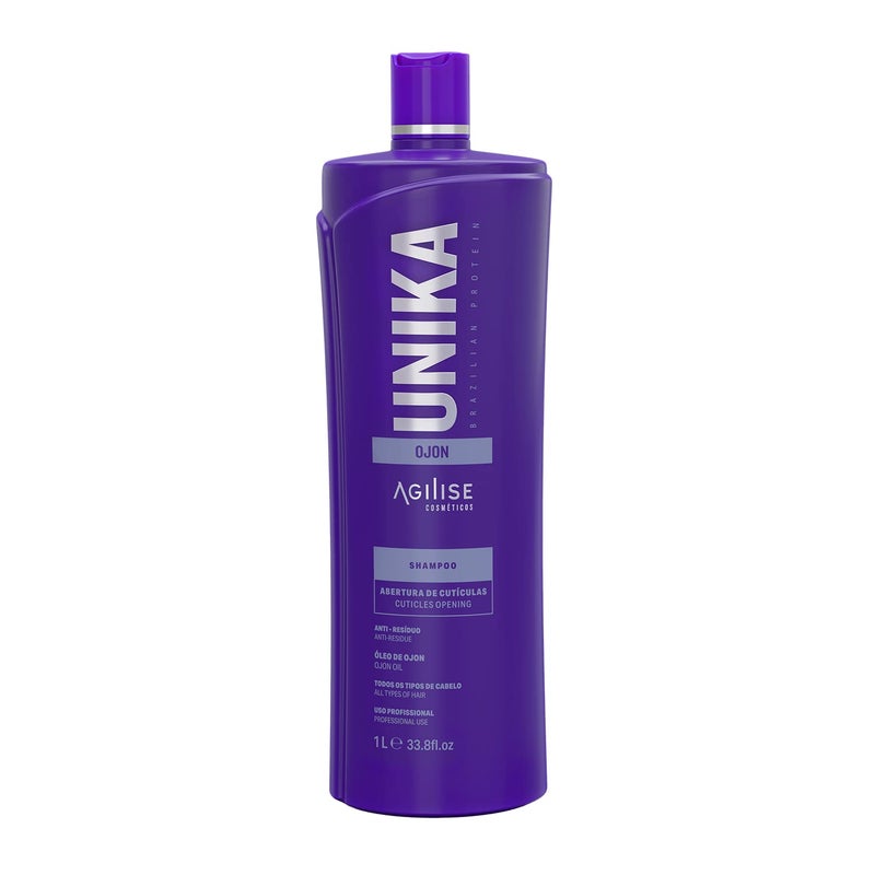 agilise UNIKA Clarifying Shampoo for Women, Deep Cleansing Shampoo with Ojon Oil - Anti Residue Shampo for All Hair Types - Prepares Hair for Straightening Treatment - Vegan, 33.8 fl oz / 1L