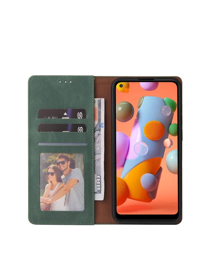 اس-توب جراب لهاتف Samsung Galaxy A11 إصدار الاتحاد الأوروبي، جراب جلدي أفقي بسيط مع إغلاق بالشفط وحامل وفتحة للبطاقات ومحفظة - Image 4