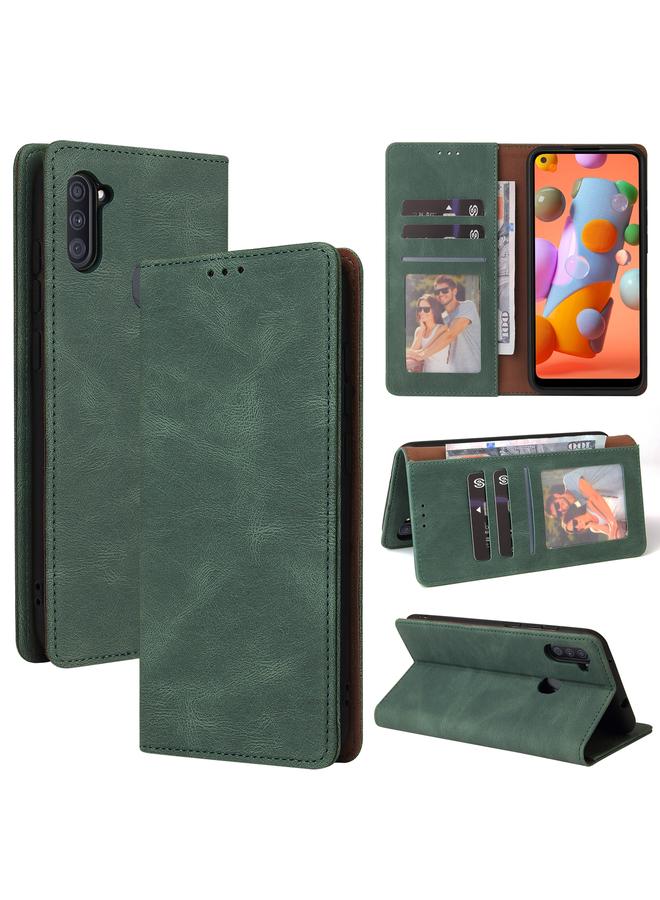 اس-توب جراب لهاتف Samsung Galaxy A11 إصدار الاتحاد الأوروبي، جراب جلدي أفقي بسيط مع إغلاق بالشفط وحامل وفتحة للبطاقات ومحفظة - Image 1