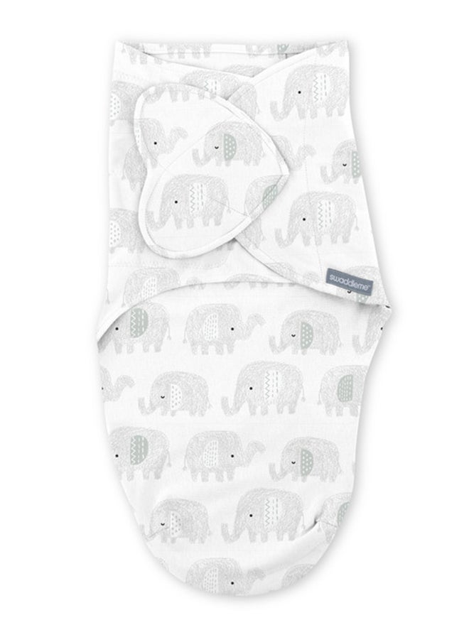 SwaddleMe - Summer Infant by Ingenuity Monogram Collection -  Scribble Elephant, 0 - 3 Months - Image 1