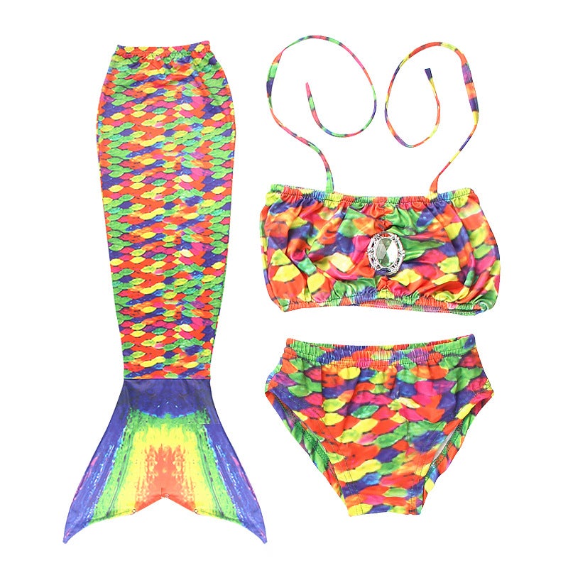 Generic Childrens mermaid swimsuit wholesale tail kids bikini suit girls baby swimming clothes can wear flippers MRY-005-I (skirt underwear bra) 