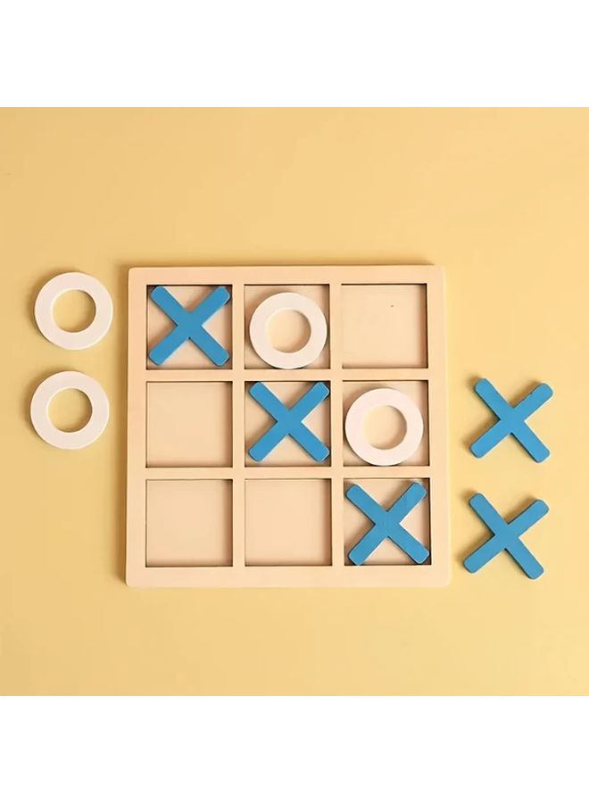 Orange Solid Wood Tic Tac Toe Game Set 10pcs For Family Classic Fun - Image 5