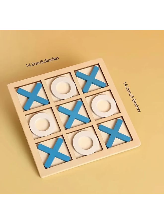 Orange Solid Wood Tic Tac Toe Game Set 10pcs For Family Classic Fun - Image 2