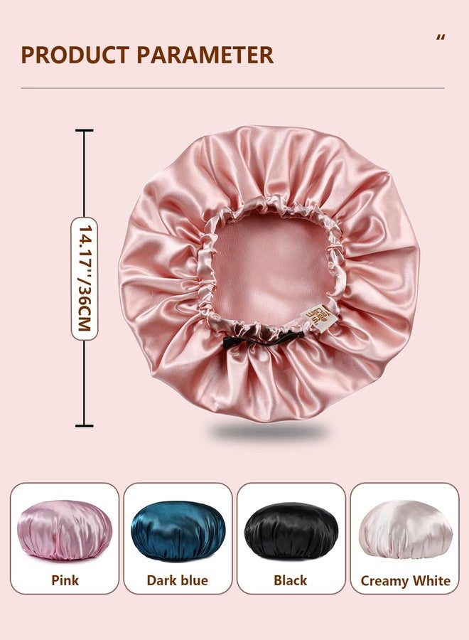 Years Calm Silk Bonnet for Sleeping Women, Double Layer Satin, Ajustable Elasticity Band， Hair Satin Bonnet for Sleeping - Sleep Shower Caps (Light orange, One Size - Image 3