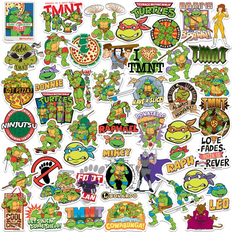 GRAPHICS & MORE TMNT Teenage Mutant Ninja Turtles 50CT Sticker Pack Large Deluxe Stickers Variety Pack - Laptop, Water Bottle, Scrapbooking, Tablet, Skateboard, Indoor/Outdoor - Set of 50 - Image 1