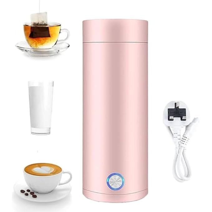 Aputue Portable Electric Kettle 400Ml Travel Water Boiler With NonStick Coating Fast Heating Water Kettle With Auto Shut Off Insulated Thermos Mug For Coffee Tea Home Office Travel Use - Image 2