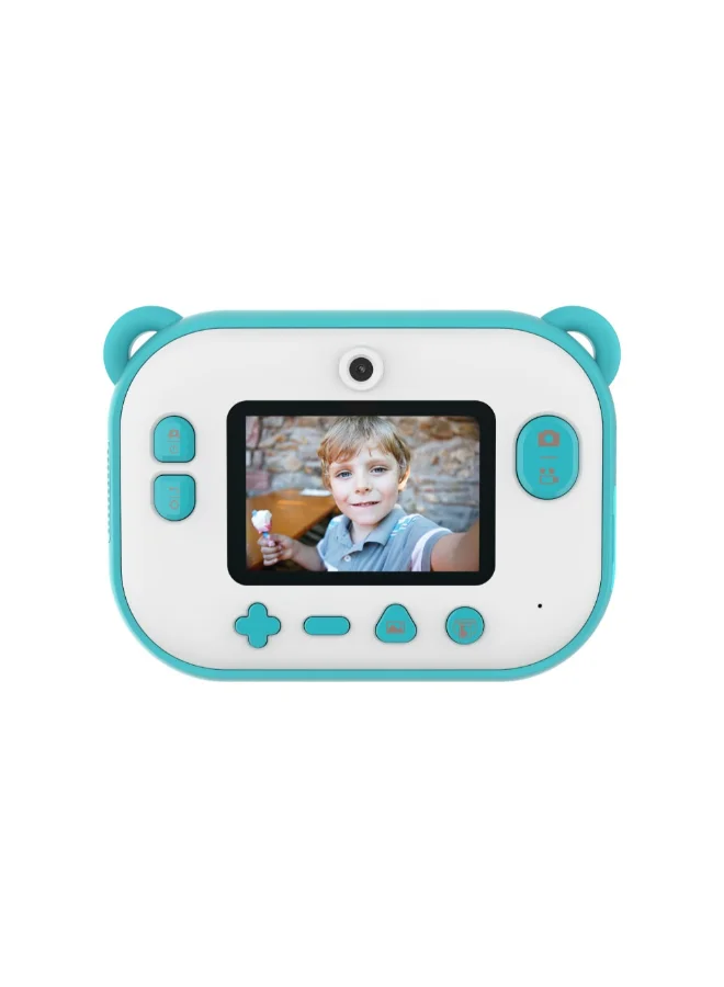 الخاص بي أولا كاميرا فورية للأطفال بطباعة حرارية في  ثوانٍ وعدسة مزدوجة وشاشة ملونة . بوصة - أزرق
