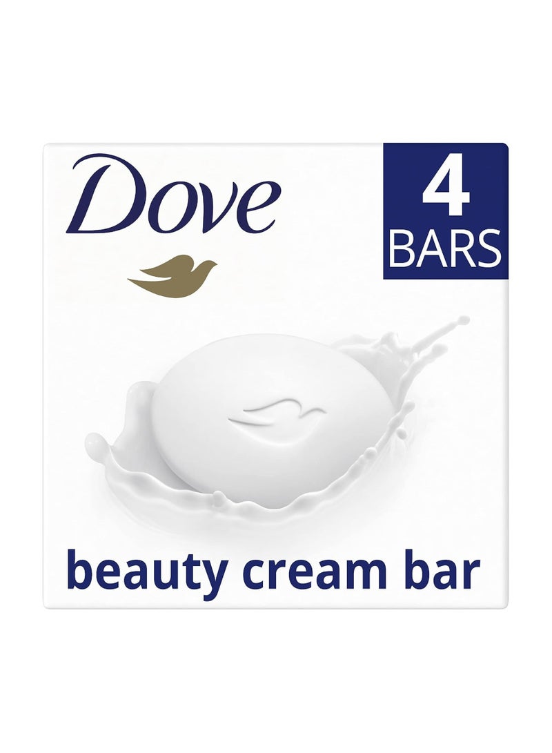 Dove Original Beauty Bar with ¼ moisturising cream soap for softer, smoother, healthier-looking skin 4x 90 g