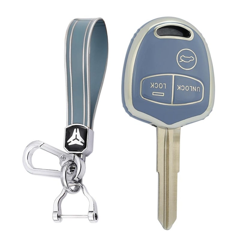 KUNIO Car Key Fob Cover Case Fit for Mitsubishi Lancer EX ASX Outlander Galant Pajero Key Protective Cover Keychain TPU Key Holder Key Cover 3 Buttons C White - Image 1