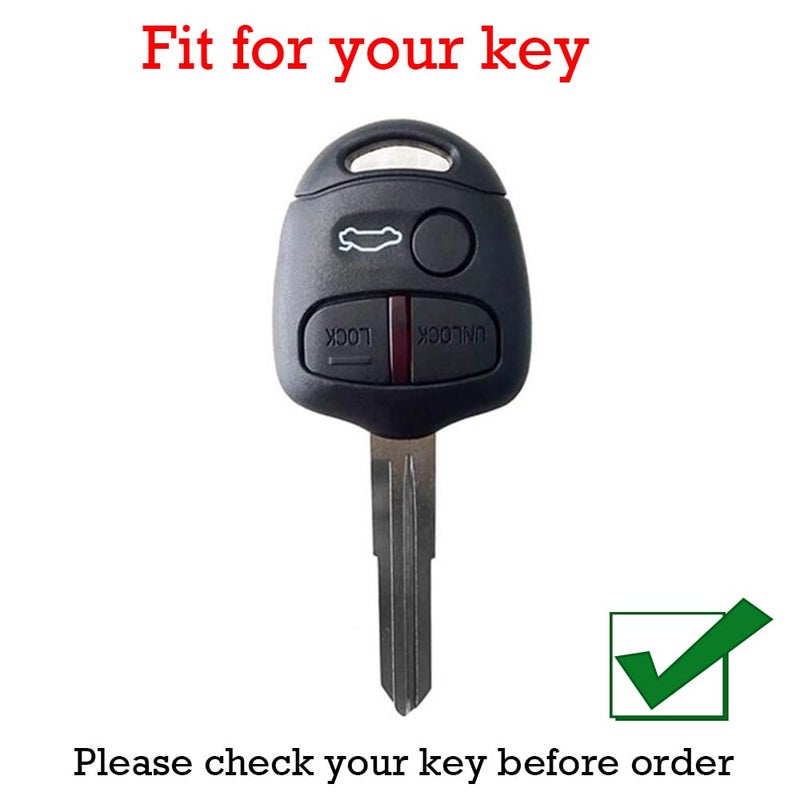 KUNIO Car Key Fob Cover Case Fit for Mitsubishi Lancer EX ASX Outlander Galant Pajero Key Protective Cover Keychain TPU Key Holder Key Cover 3 Buttons C White - Image 2