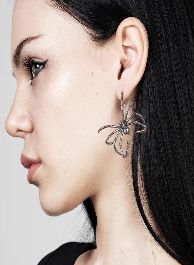 HZMAN Halloween Spider Earrings Gothic Stainless Steel Adjustable Hypoallergenic Ear Studs Left Ear, Right Ear - Image 2