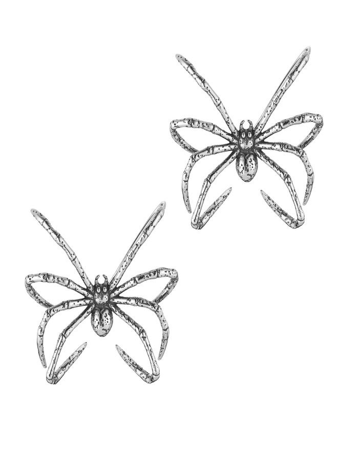 HZMAN Halloween Spider Earrings Gothic Stainless Steel Adjustable Hypoallergenic Ear Studs Left Ear, Right Ear - Image 1