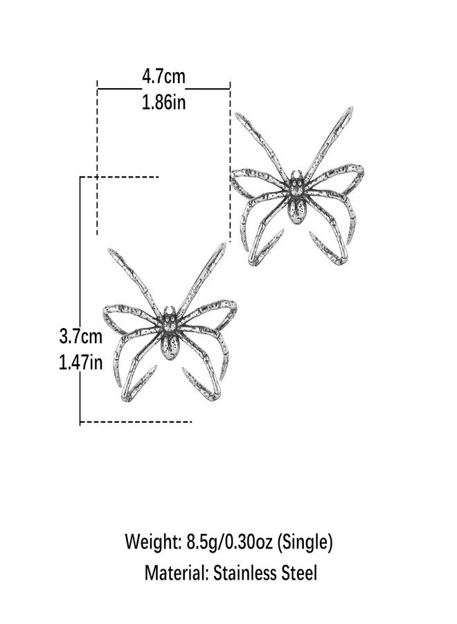 HZMAN Halloween Spider Earrings Gothic Stainless Steel Adjustable Hypoallergenic Ear Studs Left Ear, Right Ear - Image 5