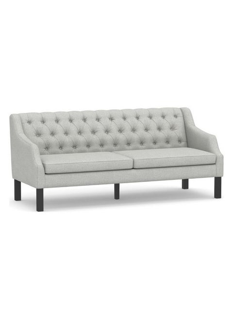 Linen  and Sweedish Wood 3 Seaters Sofa - Grey