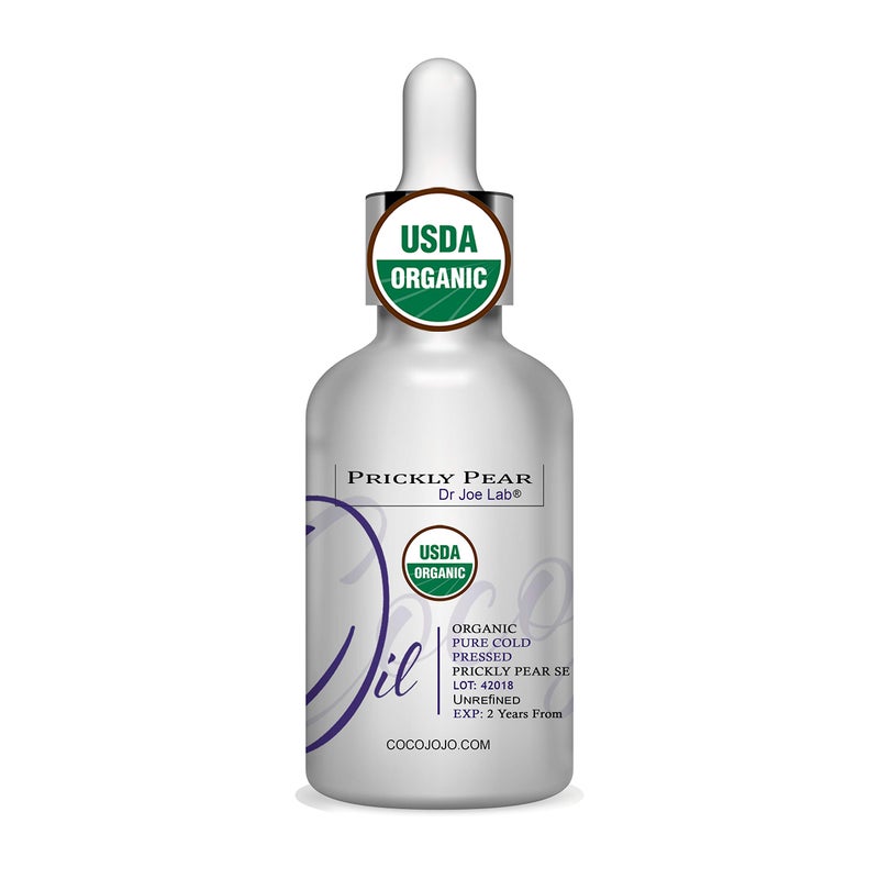 Dr Joe Lab Organic Prickly Pear Seed Oil - USDA Certified - Pure, Raw, Cold Pressed, Virgin, Non-GMO, Vegan Carrier Oil for Skin, Hair, Nails, Face, Arms, Body- 1 oz Glass & Dropper - Image 1