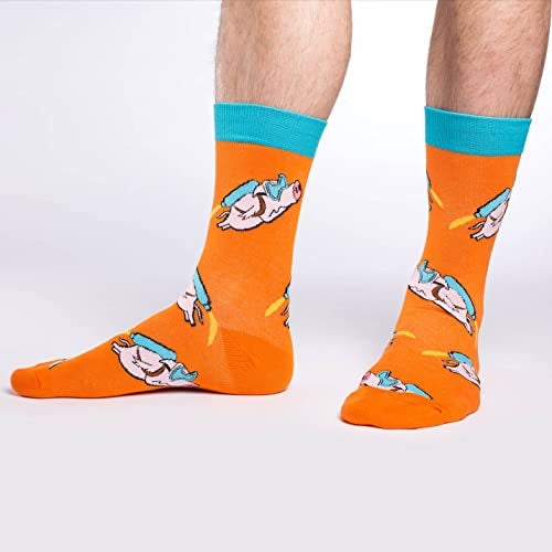 Good Luck Sock Men's Flying Rocket Pigs Socks, Adult, Shoe Size 7-12 - Image 2