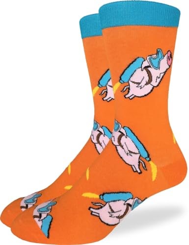 Good Luck Sock Men's Flying Rocket Pigs Socks, Adult, Shoe Size 7-12 - Image 3