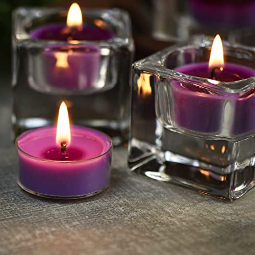 DEYBBY Scented Soy Wax Tealight Candles Bulk, Lavender Aromatherapy Candle for Stress Relief, Clear Cup Long Lasting, for for Relaxation, Spa and Bath|Pack of 12 - Image 5