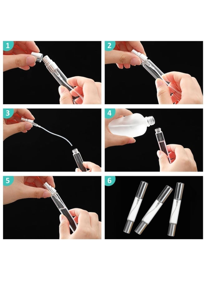 4-Pack Dual-Head Travel Perfume Bottle, Suitable for Travel, Essential Oils, with Transparent Silver Cap - Image 5