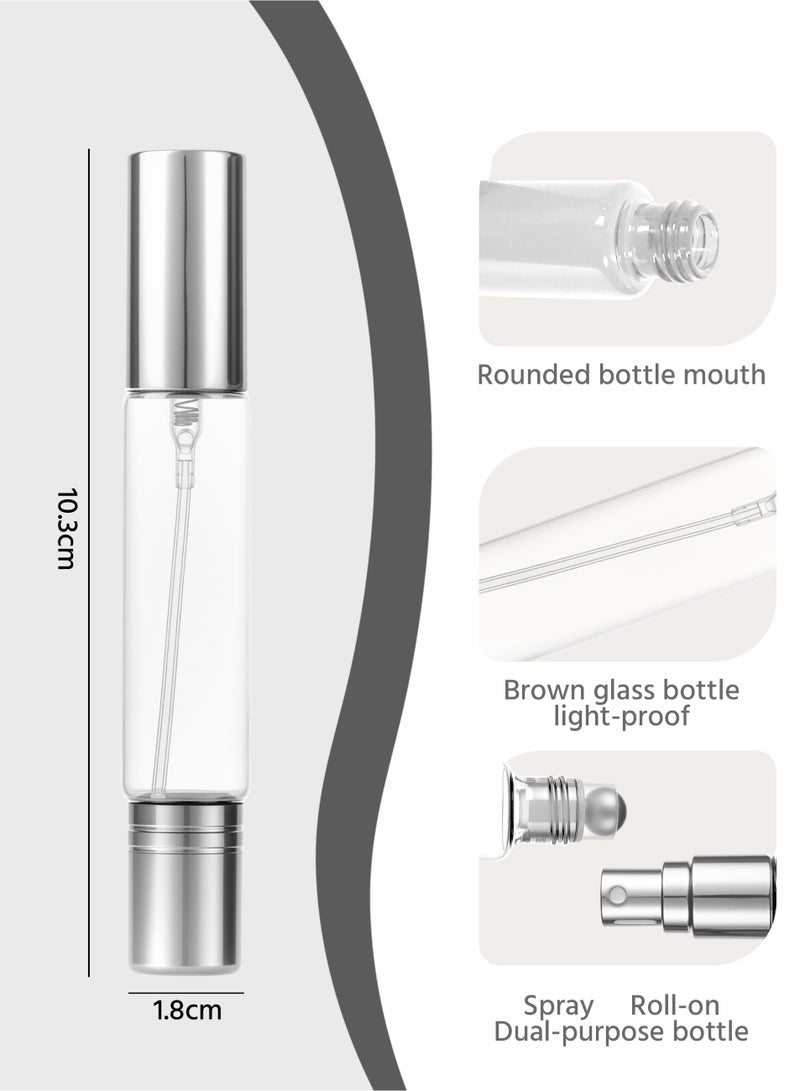 4-Pack Dual-Head Travel Perfume Bottle, Suitable for Travel, Essential Oils, with Transparent Silver Cap - Image 4