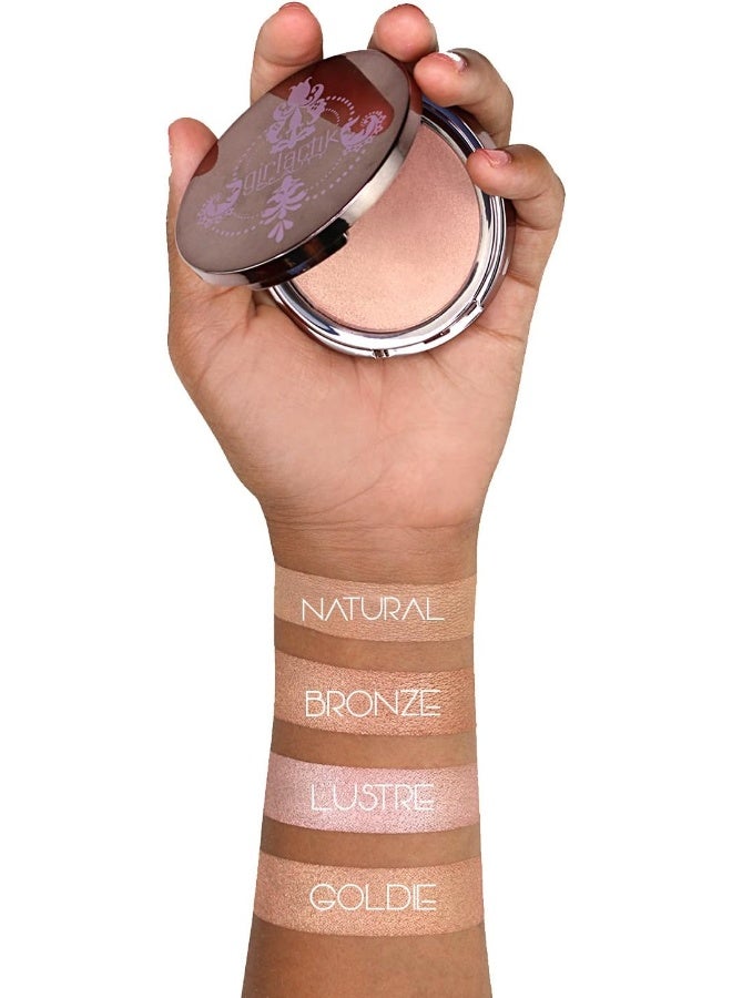girlactik Usa.Glow Highlighter Blusher Illuminating Powder. Pearlescent Shimmer, Velvet Finish. Controls Oil, Lightweight, Buildable. -Bronze - Image 3