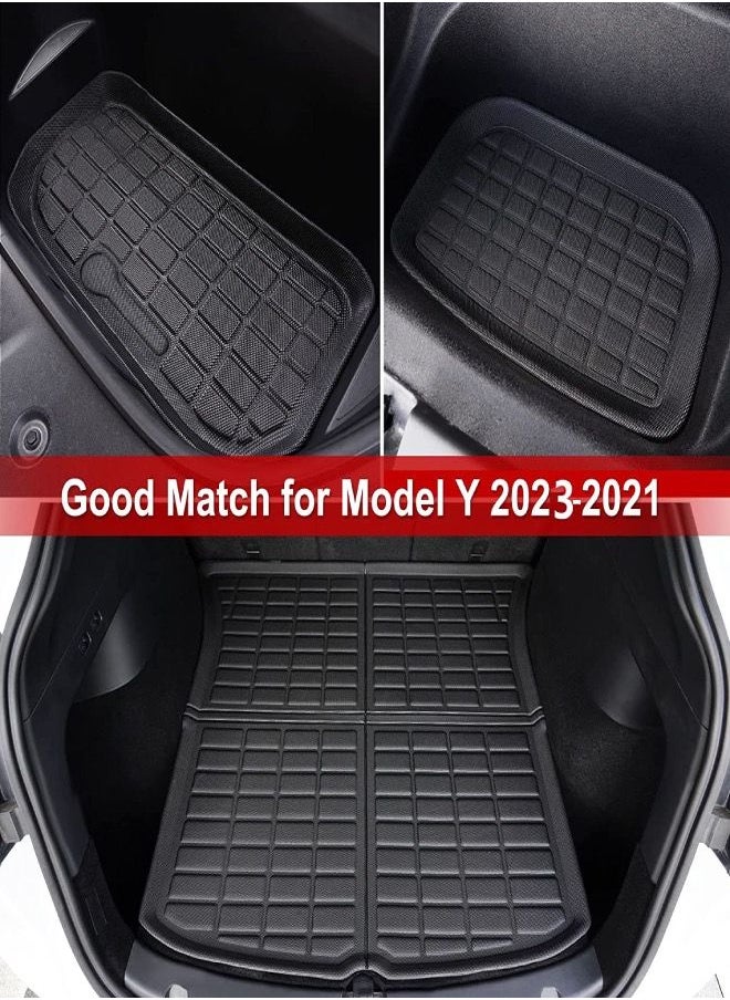 Generic - Floor Mats Full Set For Tesla Model Y Accessories 2024 2023 2022 2021, XPE All Weather For Model Y Floor Mats 2021-2024 Front Rear Trunk Cargo Liner Mat Waterproof Interior Accessories 5 Seater - Image 1