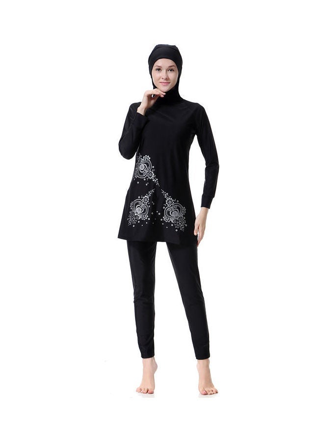 NADANBAO All-Covering Swimwear Set Black/Grey - Image 1