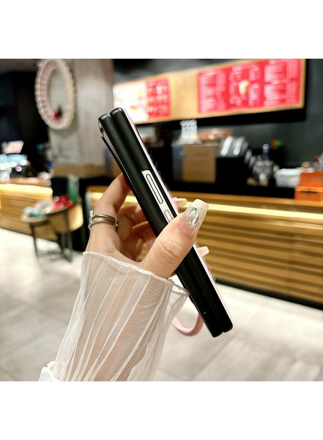 S-TOP Case For Samsung Galaxy Z Fold Special Comfortable Short Plush Full Coverage Phone Case with Wrist Strap - Image 4