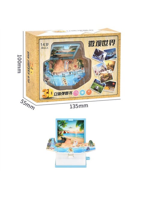 new 3D dinosaur pop-up book space folding pop-up book animal keychain educational childrens creative toysBeach pop-up book [color box]] Beach pop-up book [color box]]