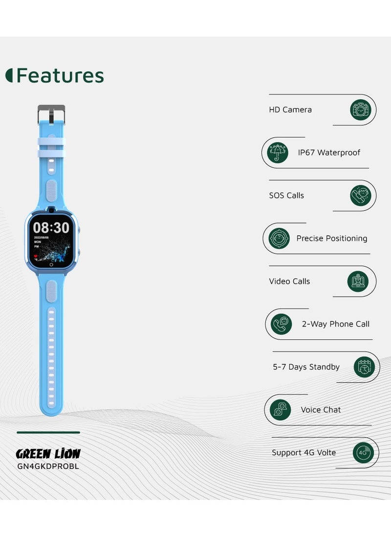GREEN LION Smart Watch for Kids Pro 1.85inch IPS 240x280 / Up to 4 Days Working Time / Precise Positioning - Blue  - Image 3