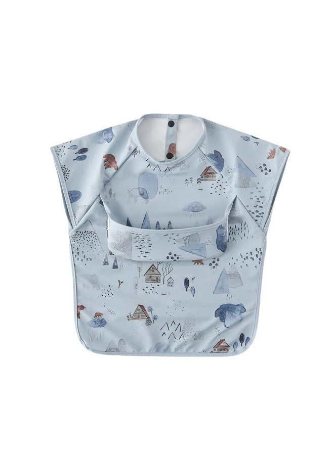 GZMM Waterproof Baby Bibs,Infant Toddler Extra Cover Feeding Bib With Food Catcher,Easy Clean & Washable - Image 1