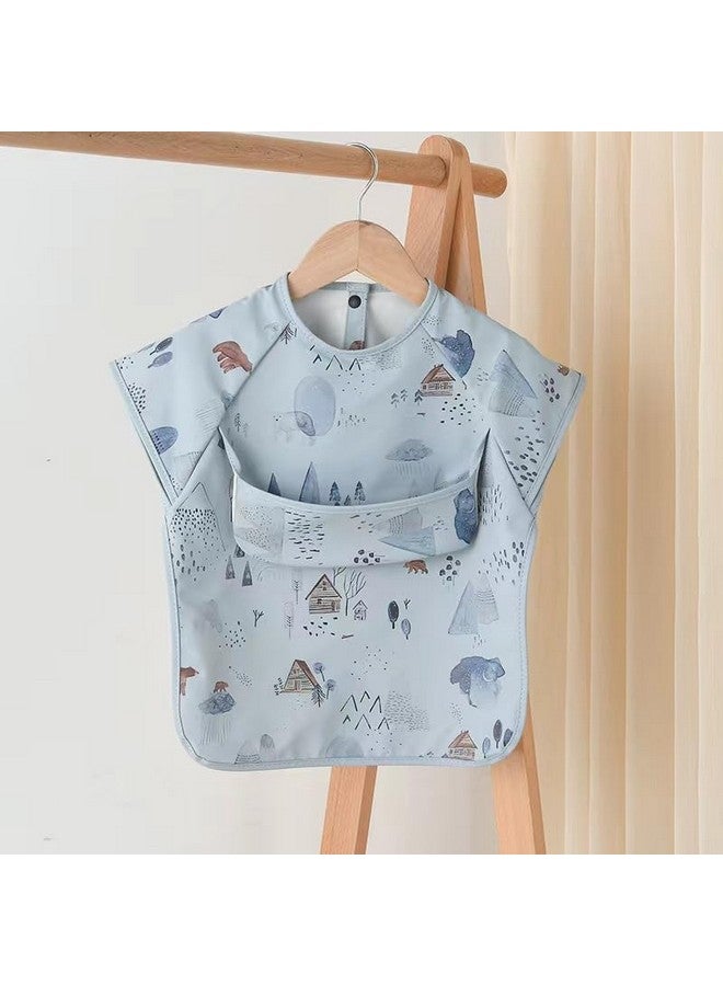 GZMM Waterproof Baby Bibs,Infant Toddler Extra Cover Feeding Bib With Food Catcher,Easy Clean & Washable - Image 2