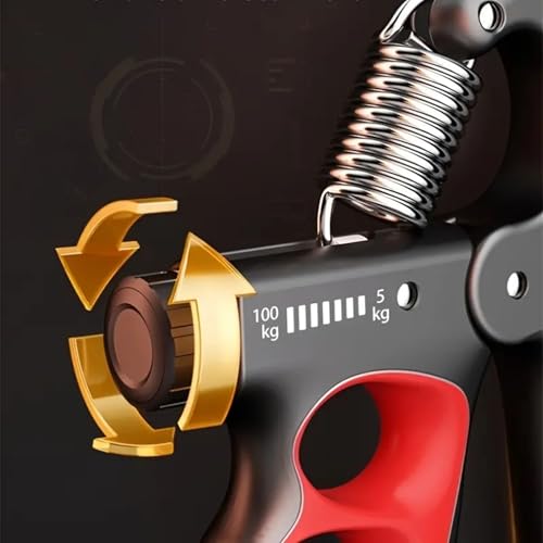 UDKI Xtreme Pro Orange Hand Grip Strengthener 5-100kg with Mechanical Counter & Adjustable Resistance - Finger Grip Shape, Ergonomic, Non-Slip Handle for Hand Strength Building, Ideal for Athletes - Image 4