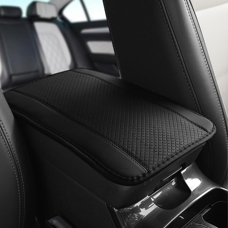 ASUBHA Car Center Console Cushion Pad 124748 Leather Waterproof Auto Armrest Seat Box Protector Car Center Console Cover Universal Interior Decor Car Accessories for SUV Truck