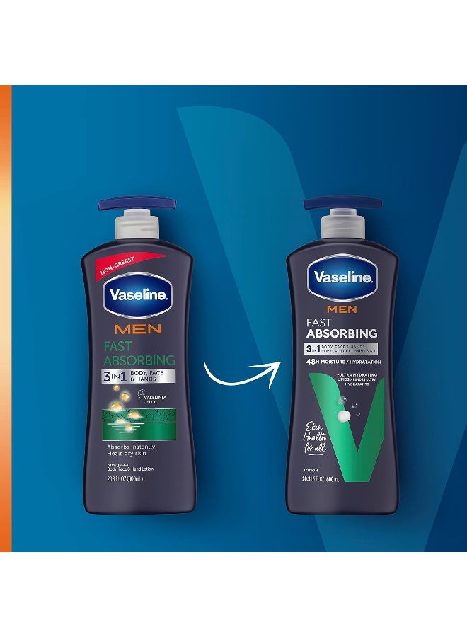 Vaseline Men Healing Moisture Body Lotion, Fast Absorbing, 20.3 oz - Image 4