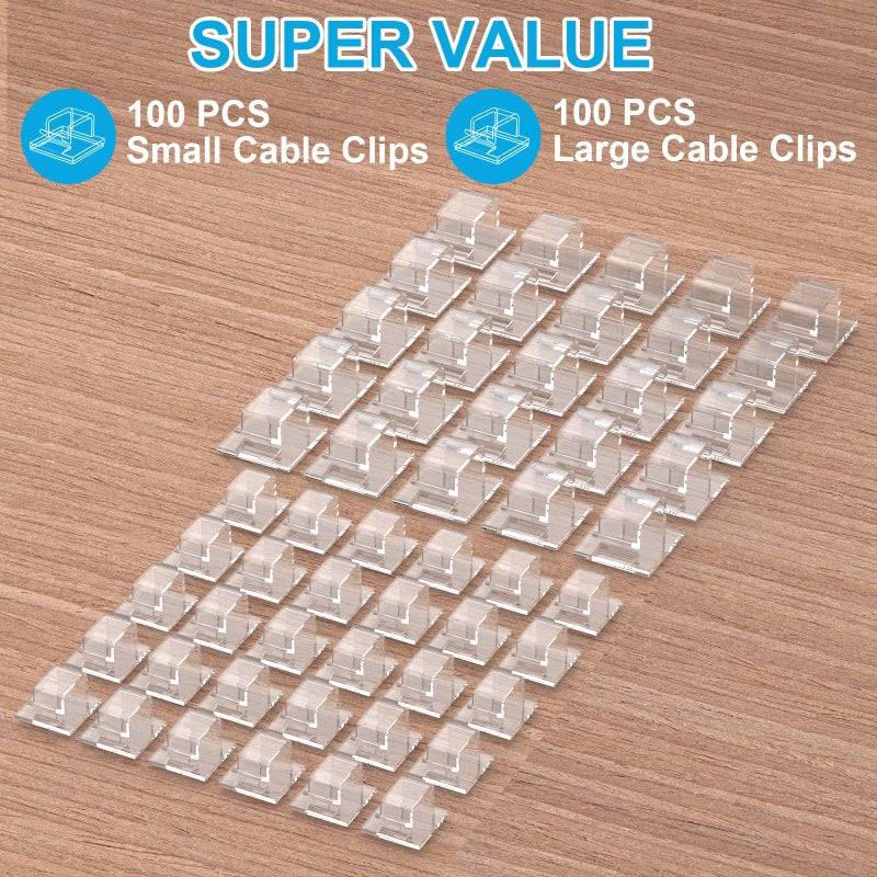 TidyHelper 105 PCS Christmas Light Clips (Small & Large), Adhesive Hooks for Outdoor String Lights, Clear Cable Clips Wire Holder Cord Organizer for Patio, Porch Holiday Decor Cable Management - Image 2